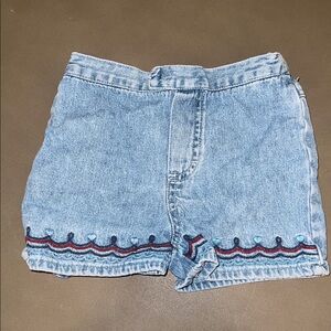 VINTAGE OshKosh B’Gosh Embroidered Heart Patriotic Denim Shorts